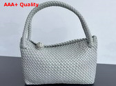 Bottega Veneta Tosca Shoulder Bag in Agate Grey Dalmata Intreccio Leather Replica