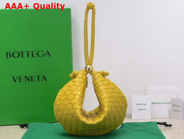 Bottega Veneta Turn Pouch in Yellow Lamb Skin Replica