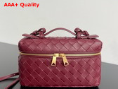 Bottega Veneta Vanity Case On Strap Cherry Intrecciato Leather Replica