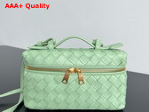 Bottega Veneta Vanity Case On Strap Fresh Mint Intrecciato Leather Replica