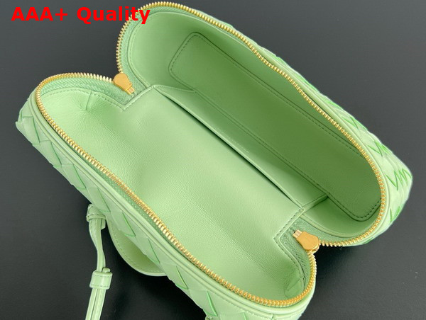 Bottega Veneta Vanity Case On Strap Fresh Mint Intrecciato Leather Replica