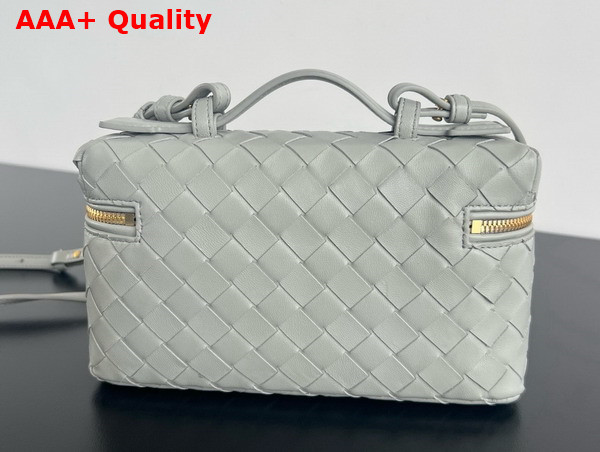 Bottega Veneta Vanity Case On Strap Grey Intrecciato Leather Replica