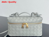 Bottega Veneta Vanity Case On Strap Grey Intrecciato Leather Replica