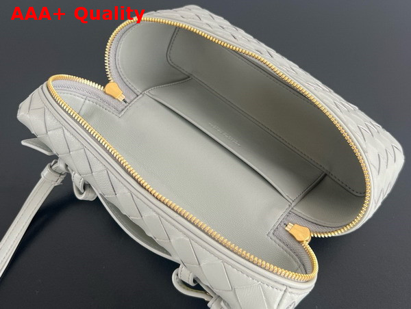 Bottega Veneta Vanity Case On Strap Grey Intrecciato Leather Replica