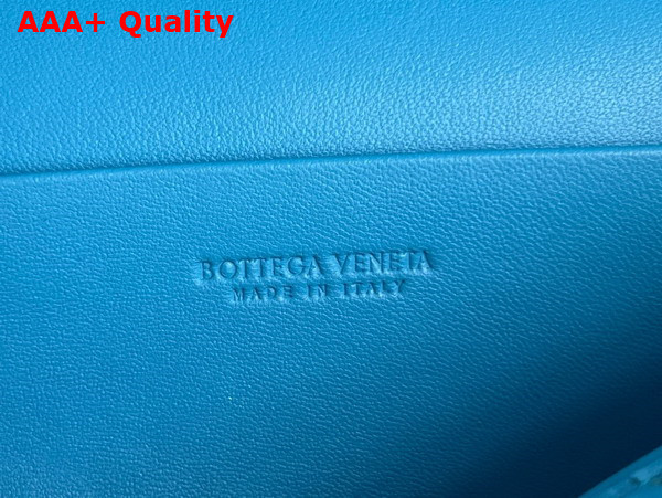 Bottega Veneta Vanity Case On Strap Light Blue Intrecciato Leather Replica