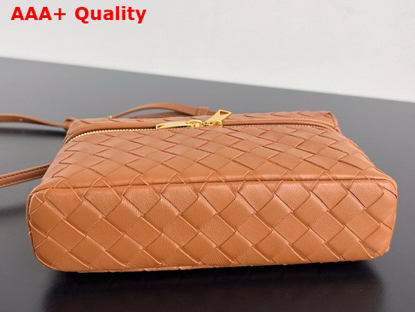 Bottega Veneta Vanity Case On Strap Light Wood Intrecciato Leather Replica