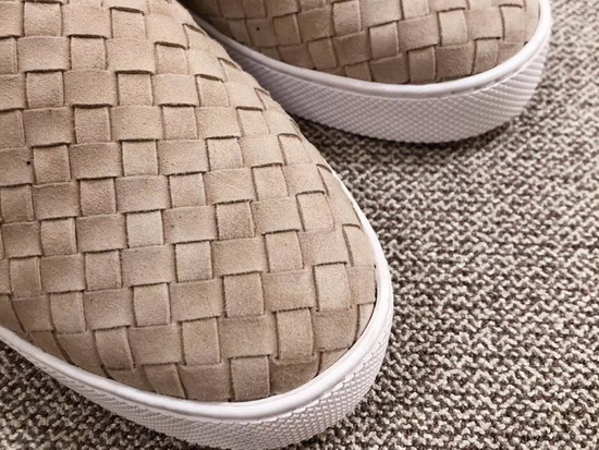 Bottega Veneta Women Loafers in Beige Woven Suede Leather Replica