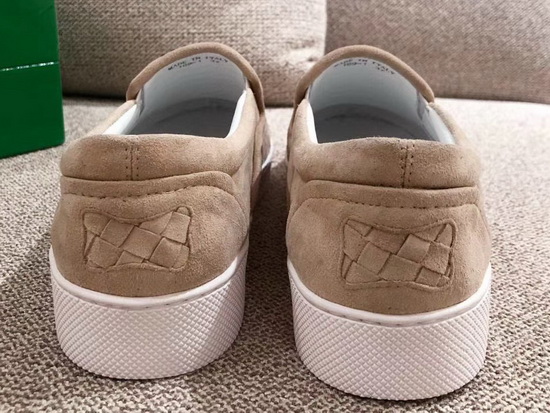 Bottega Veneta Women Loafers in Beige Woven Suede Leather Replica