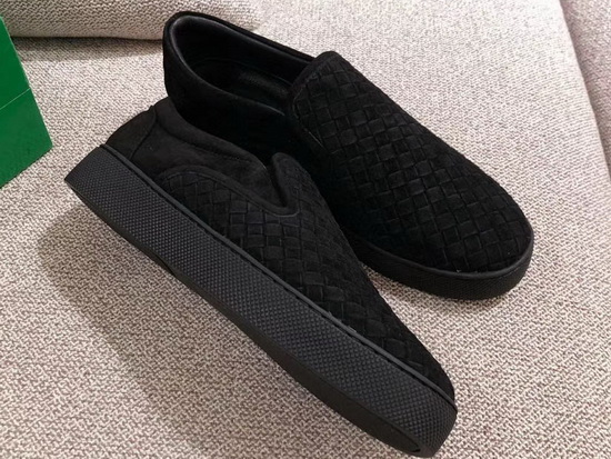 Bottega Veneta Women Loafers in Black Woven Suede Leather Replica