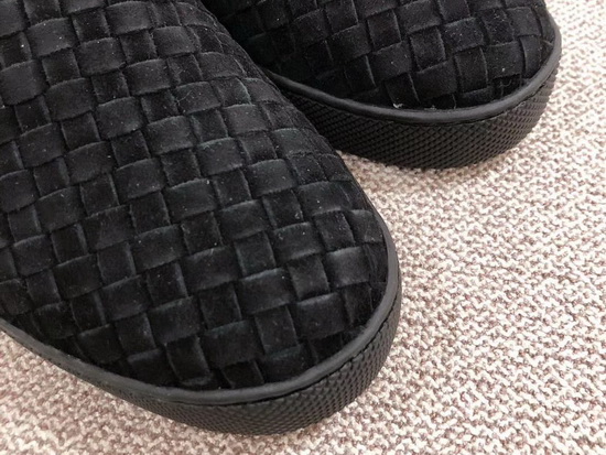 Bottega Veneta Women Loafers in Black Woven Suede Leather Replica