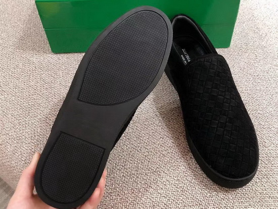 Bottega Veneta Women Loafers in Black Woven Suede Leather Replica