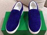 Bottega Veneta Women Loafers in Blue Woven Suede Leather Replica