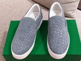 Bottega Veneta Women Loafers in Grey Woven Suede Leather Replica