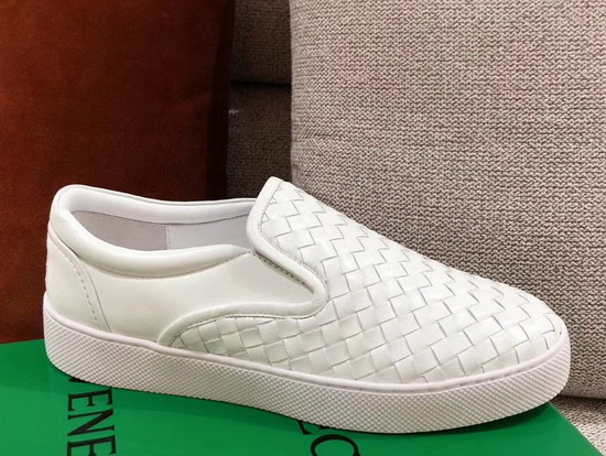 Bottega Veneta Women Loafers in White Woven Nappa Lambskin Replica