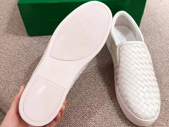 Bottega Veneta Women Loafers in White Woven Nappa Lambskin Replica