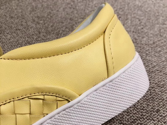 Bottega Veneta Women Loafers in Yellow Woven Nappa Lambskin Replica