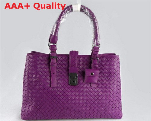 Bottega Veneta Woven Accordion Purple Lambskin Replica