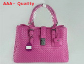 Bottega Veneta Woven Accordion Fuchsia Lambskin Replica