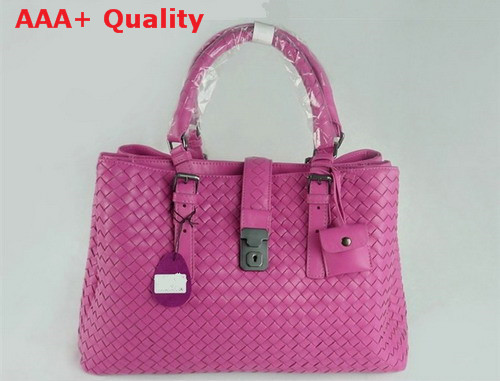 Bottega Veneta Woven Accordion Fuchsia Lambskin Replica