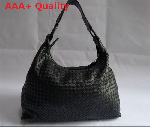 Bottega Veneta Woven Hobo in Black Lambskin Replica