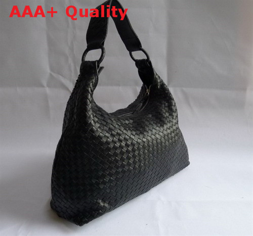 Bottega Veneta Woven Hobo in Black Lambskin Replica