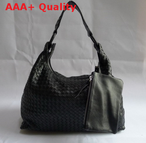 Bottega Veneta Woven Hobo in Black Lambskin Replica