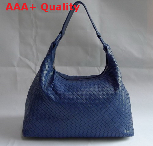 Bottega Veneta Woven Hobo in Blue Lambskin Replica