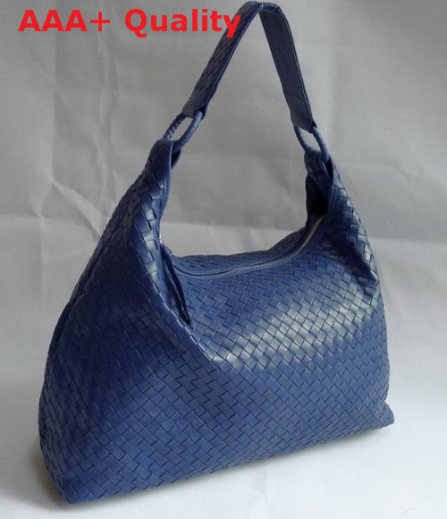 Bottega Veneta Woven Hobo in Blue Lambskin Replica