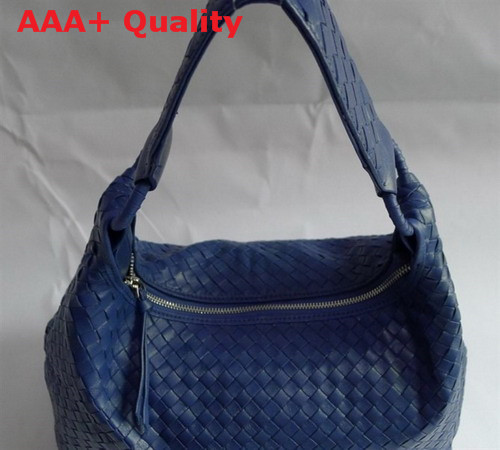 Bottega Veneta Woven Hobo in Blue Lambskin Replica