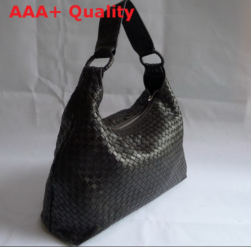 Bottega Veneta Woven Hobo in Dark Coffee Lambskin Replica