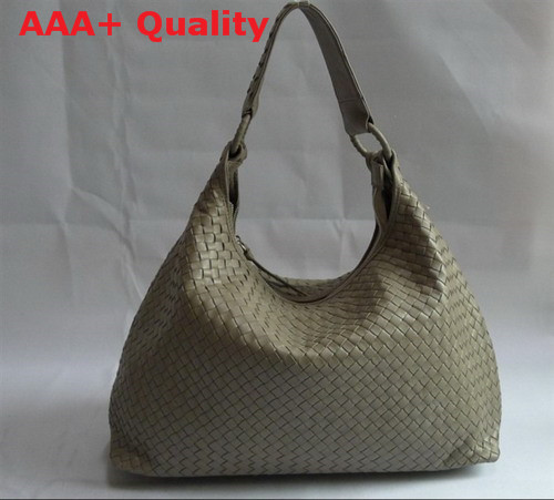 Bottega Veneta Woven Hobo Grey Lambskin Replica