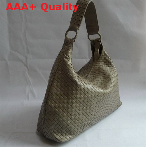 Bottega Veneta Woven Hobo Grey Lambskin Replica