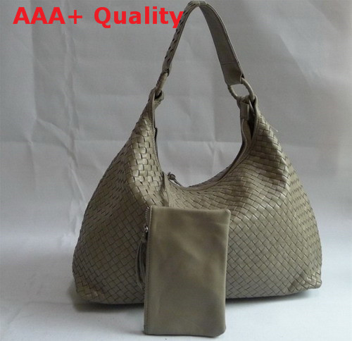 Bottega Veneta Woven Hobo Grey Lambskin Replica