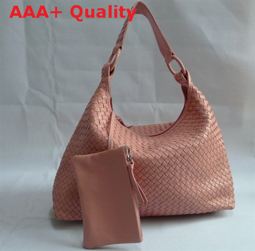 Bottega Veneta Woven Hobo in Pink Real Leather Replica