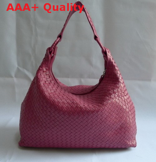 Bottega Veneta Woven Hobo in Fuchsia Leather Replica