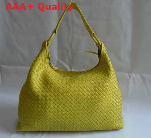 Bottega Veneta Woven Hobo Yellow Lambskin Replica