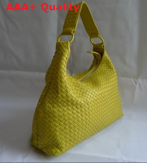 Bottega Veneta Woven Hobo Yellow Lambskin Replica