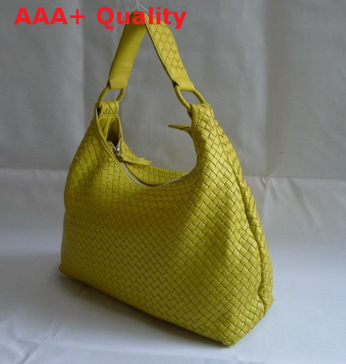 Bottega Veneta Woven Hobo Yellow Lambskin Replica