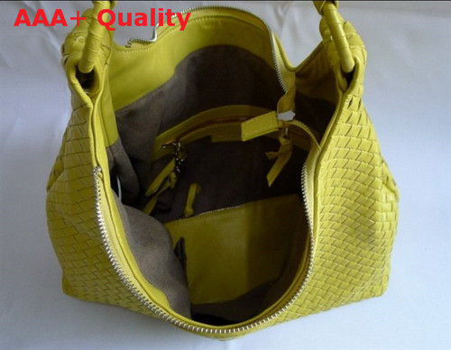 Bottega Veneta Woven Hobo Yellow Lambskin Replica