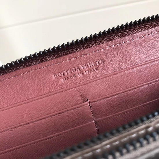 Bottega Veneta Zip Around Wallet in Antique Pink Lambskin