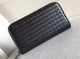 Bottega Veneta Zip Around Wallet in Dark Brown Lambskin