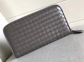 Bottega Veneta Zip Around Wallet in Grey Lambskin