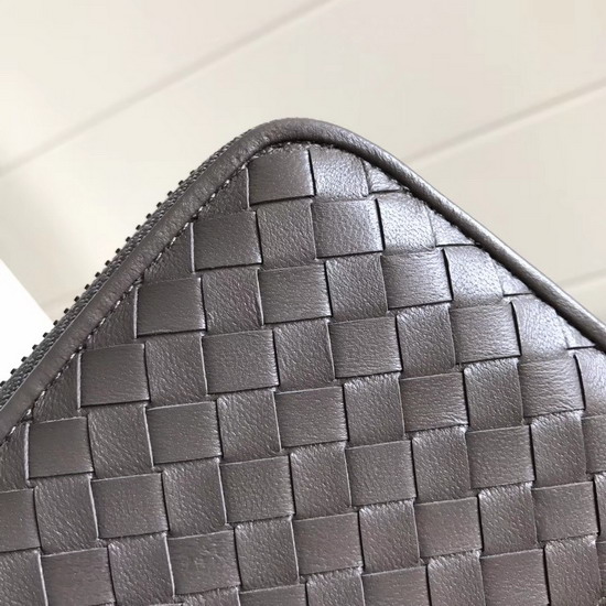 Bottega Veneta Zip Around Wallet in Grey Lambskin