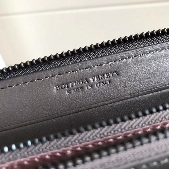 Bottega Veneta Zip Around Wallet in Grey Lambskin