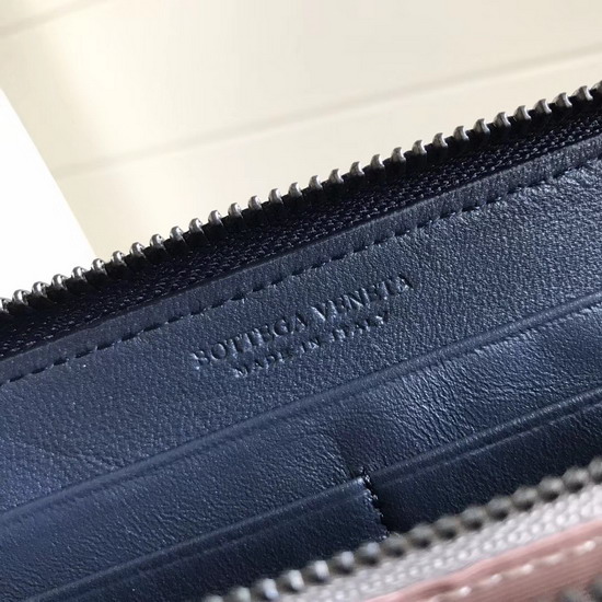 Bottega Veneta Zip Around Wallet in Navy Blue Lambskin