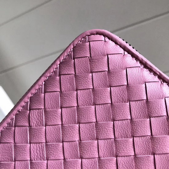 Bottega Veneta Zip Around Wallet in Pink Lambskin