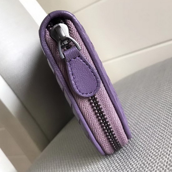 Bottega Veneta Zip Around Wallet in Purple Lambskin