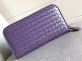 Bottega Veneta Zip Around Wallet in Purple Lambskin