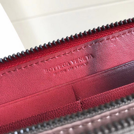 Bottega Veneta Zip Around Wallet in Red Nappa Lambskin