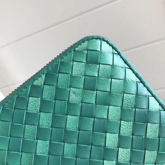 Bottega Veneta Zip Around Wallet in Turquoise Nappa Lambskin